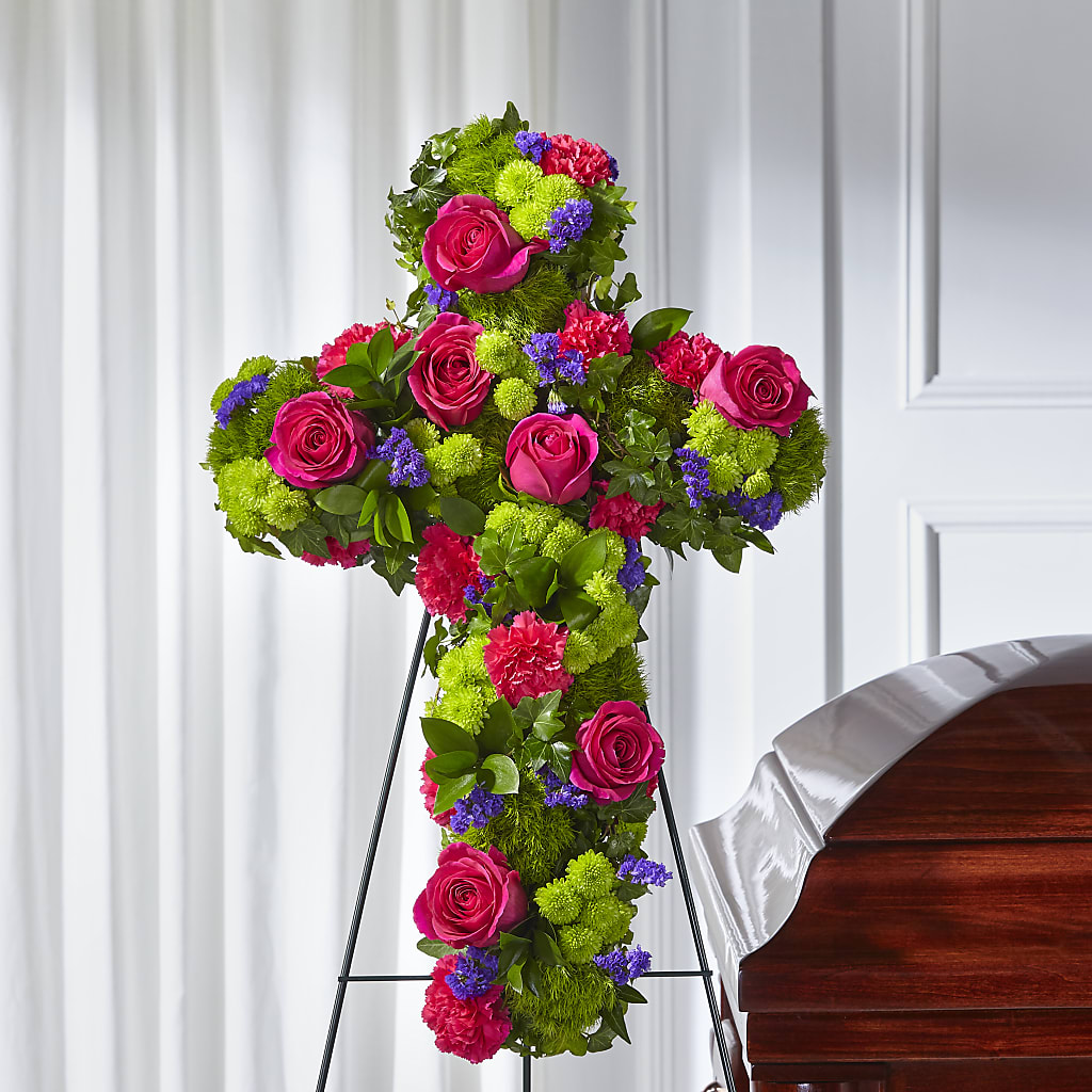 Tribute Rose Floral Cross – MOSER'S SUPERMARKET, Columbia MO