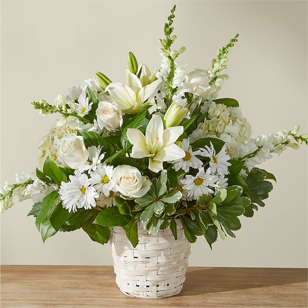 Ivory Elegance Floral Basket – MOSER'S SUPERMARKET, Columbia MO