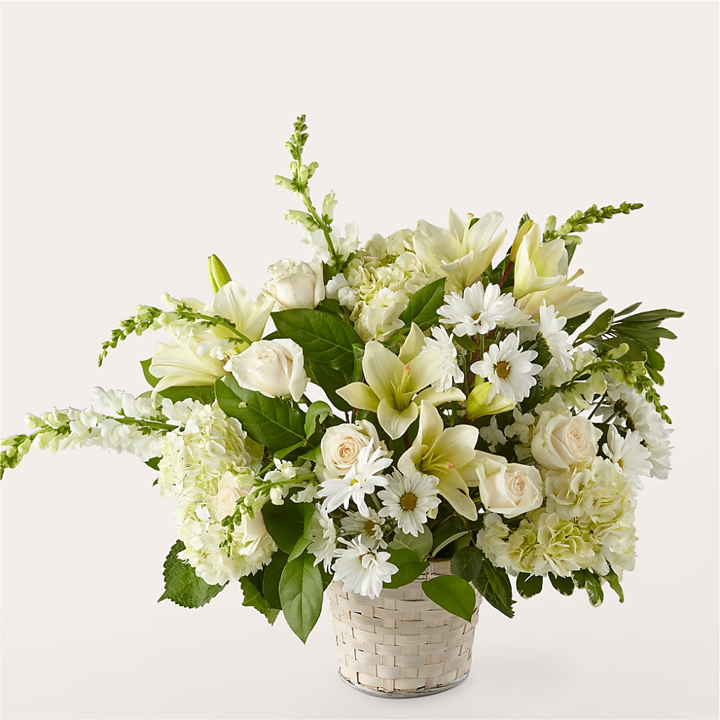 Ivory Elegance Floral Basket – MOSER'S SUPERMARKET, Columbia MO