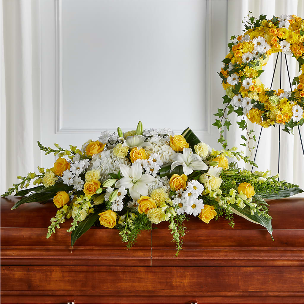 Golden Harmony Casket Spray – MOSER'S SUPERMARKET, Columbia MO
