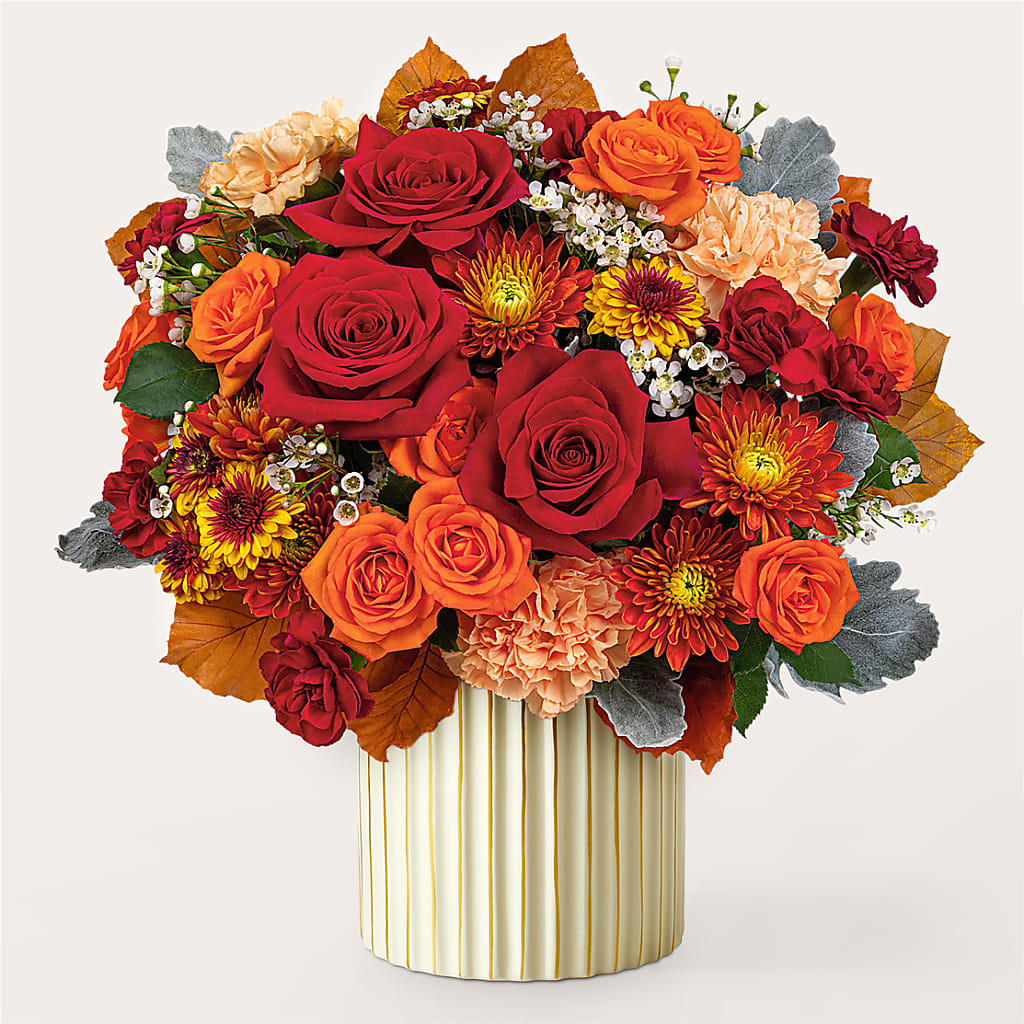 Merlot Bouquet with Ivory Vase – MOSER'S SUPERMARKET, Columbia MO