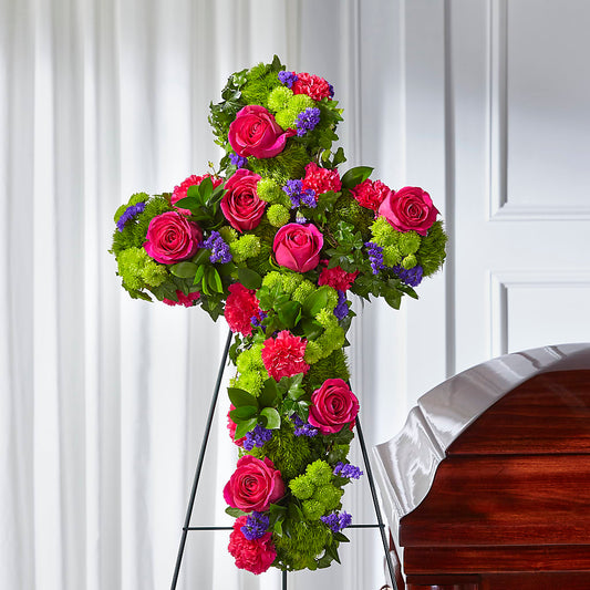Tribute Rose Floral Cross – MOSER'S SUPERMARKET, Columbia MO