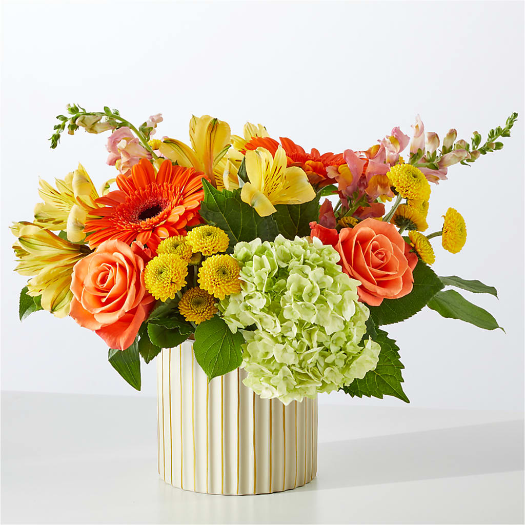 Autumn Sunshine Bouquet with Ivory Vase – MOSER'S SUPERMARKET, Columbia MO