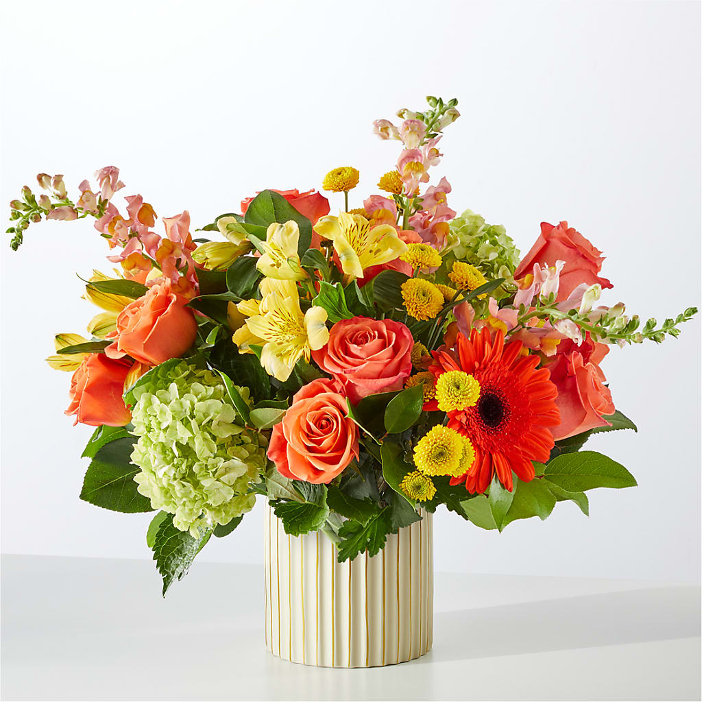Autumn Sunshine Bouquet with Ivory Vase – MOSER'S SUPERMARKET, Columbia MO