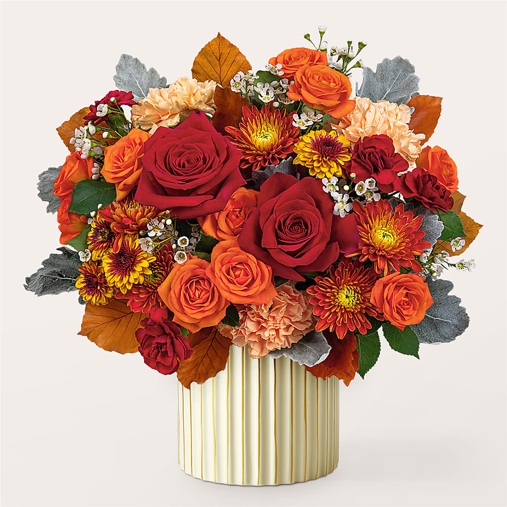 Merlot Bouquet with Ivory Vase – MOSER'S SUPERMARKET, Columbia MO